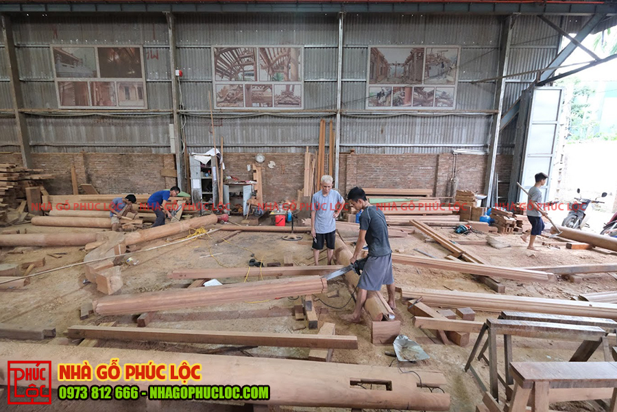 Xưởng đóng gỗ lim Lào
