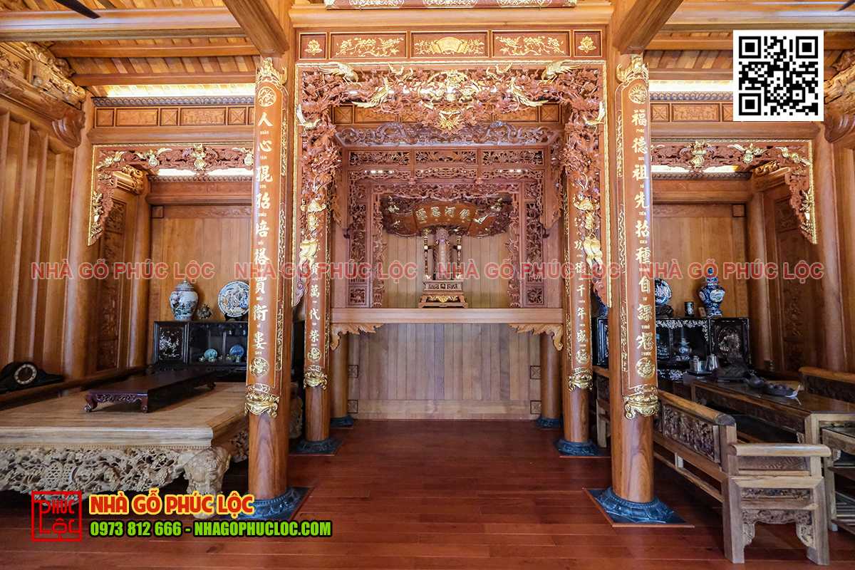 Nội thất từ gỗ gõ có màu sắc đẹp sang trọng