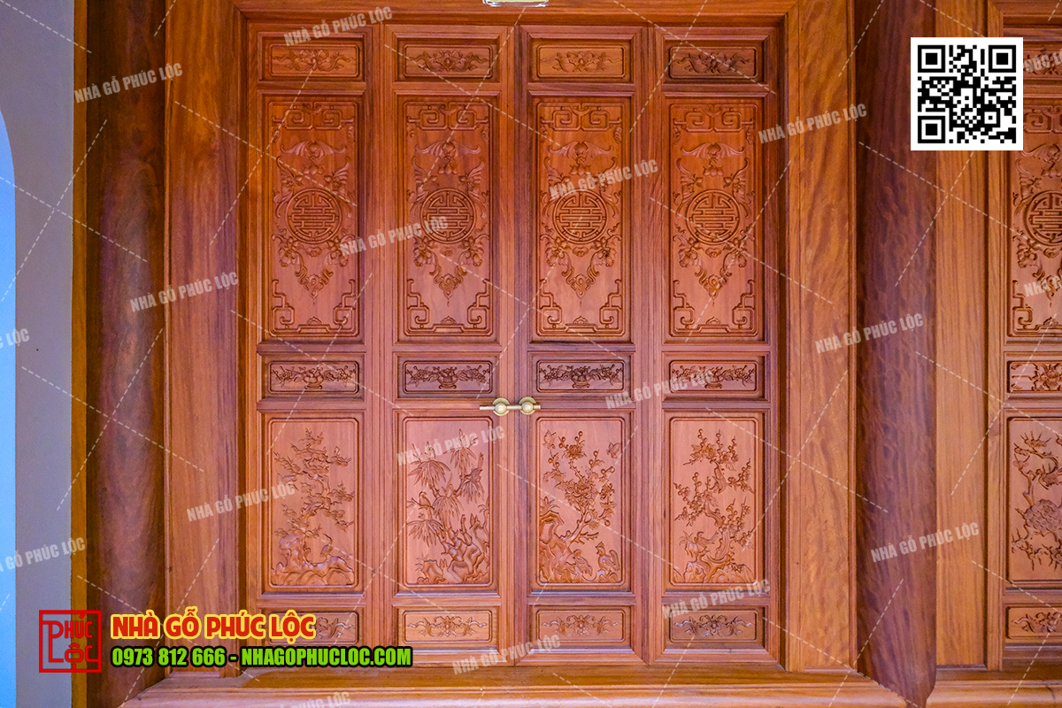 Cửa bức bàn bằng gỗ gõ