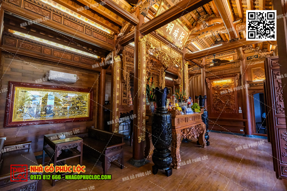 Không gian nội thất bằng gỗ căm xe Lào