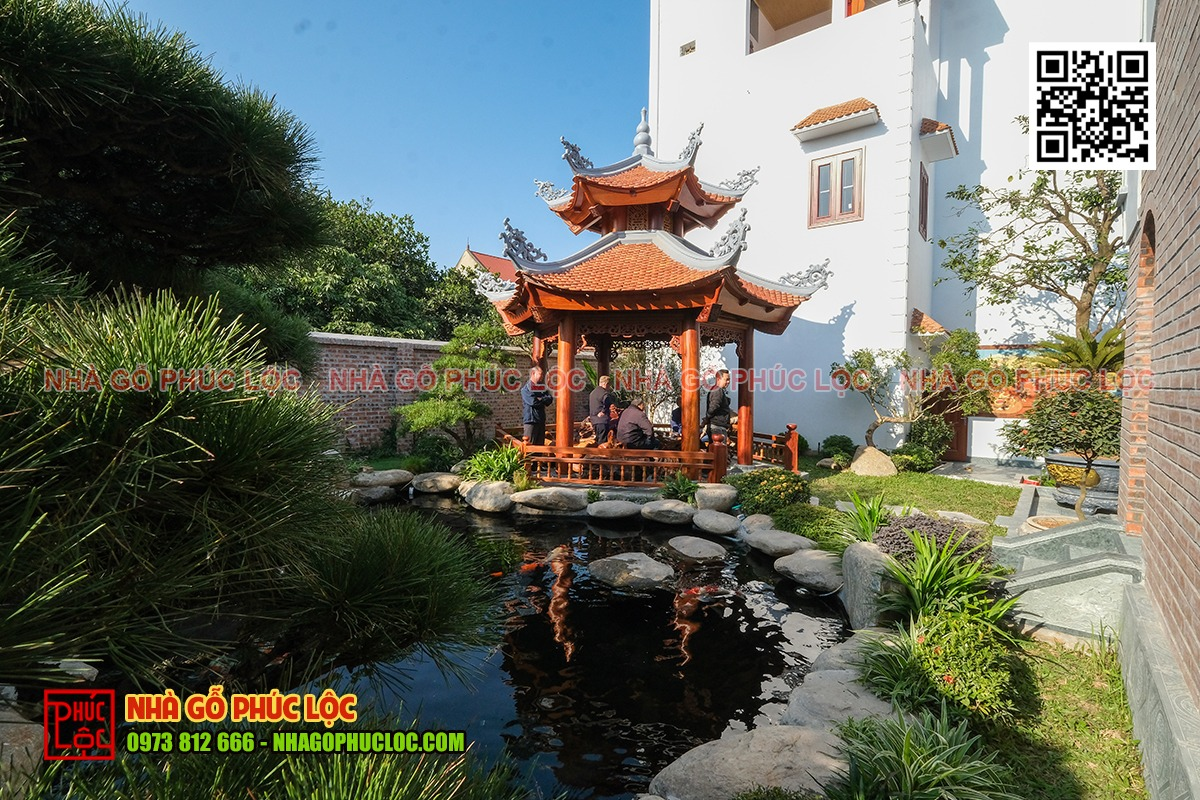 Sân sau được bố trí thiên nhiên gần gũi